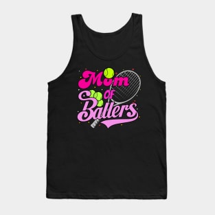 Mom Of Ballers"Funny Tennis" tennis racket and ball"Game" Mothers Day WOMAN Tank Top